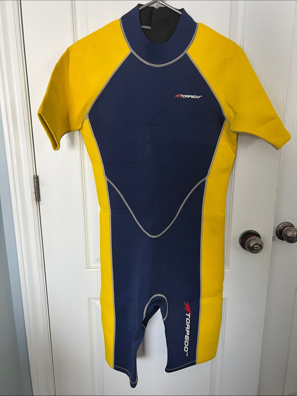 Kids Shorty Wetsuit - Navy & Yellow